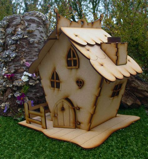 Woodland Cottage Wooden Fairy House Kit with Opening Fairy | Etsy