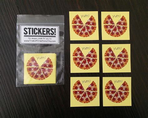 Pizza Sticker Pack Food Stickers Foodie Gift Pizza Gifts Pizza | Etsy