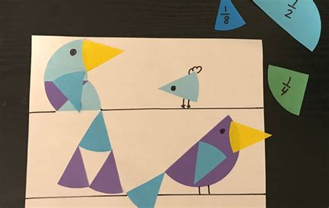 Fraction Art- An Introduction to Fractions with a Craft (Bird Edition) | Small Online Class for ...