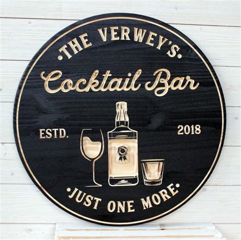 Cocktail Bar Bar Signs Bar Sign Personalized Bar Sign Personalized Signs Bar Decor Man Cave ...