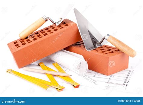 Brick And Mason Construction Tools Stock Photos - Image: 24813913