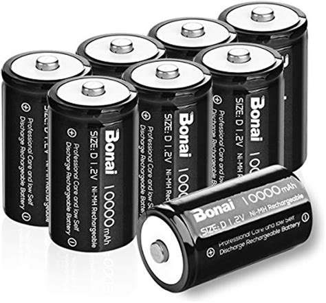 Amazon.com: BONAI D Rechargeable Batteries 10,000mAh 1.2V Ni-MH High Capacity High Rate D Size ...