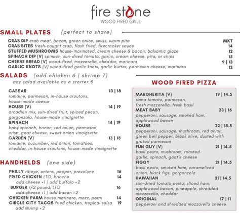 Fire Stone Wood Fired Grill Dothan, AL Menu (Updated: March 2024)