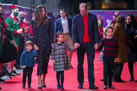 Kate Middleton Wearing Navy Dress With Kids on Red Carpet | POPSUGAR Fashion UK