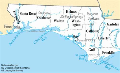 Map Of Panhandle Florida - HolidayMapQ.com