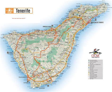 Karte Teneriffa, grosse detaillierte Teneriffa Karte