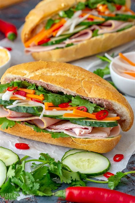 Vietnamese Sandwich Banh Mi with Cold Cuts - Happy Foods Tube