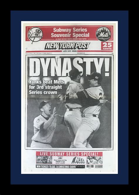 New York Yankees 2000 MLB World Series Champions New York Post ...