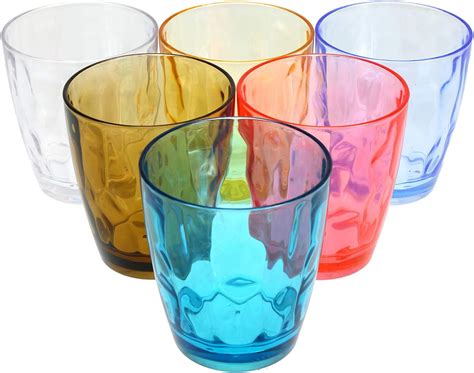 Lawei 6 pack 14 oz Unbreakable Plastic Drinking Glasses - Assorted ...