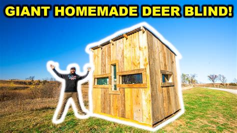 Building a GIANT Homemade DEER HUNTING Blind with SCRAP WOOD!!! - YouTube