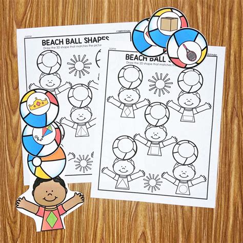 Beach Ball Shapes Math Center - Simply Kinder