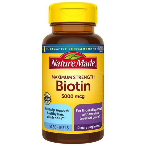 Nature Made Biotin 5000 mcg Dietary Supplement Liquid Softgels | Walgreens