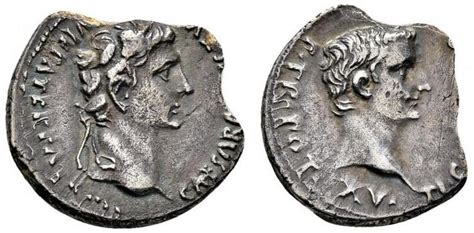 Augustus AR denarius - Tiberius Portrayed as Heir - Very Rare