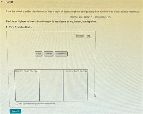 Solved What is the bond order of Cl2 ? Express your answer | Chegg.com