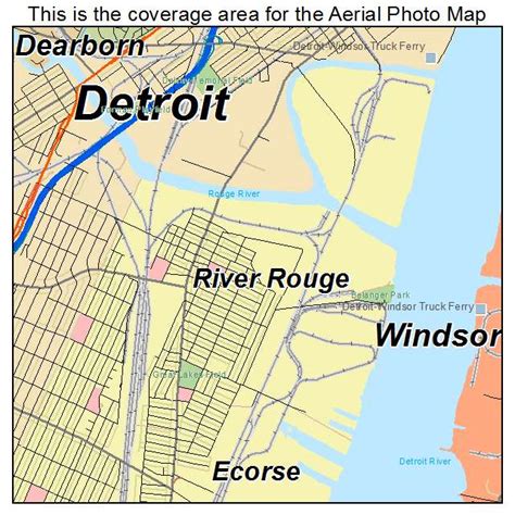 Aerial Photography Map of River Rouge, MI Michigan