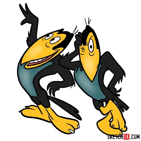 How to draw Heckle and Jeckle - Step by step drawing tutorials | Cartoon tattoos, Cartoon ...