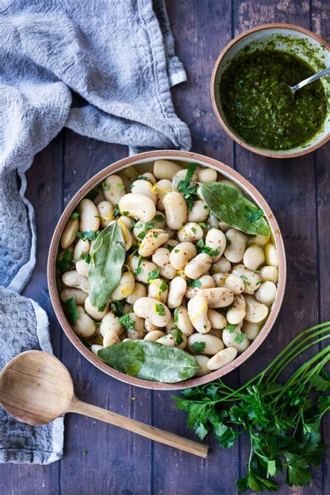 Lemony Corona Beans with Olive Oil, Garlic & Herbs | Feasting At Home