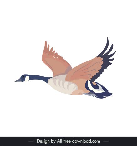 Canada goose icon flying gesture dynamic cartoon design vectors stock ...