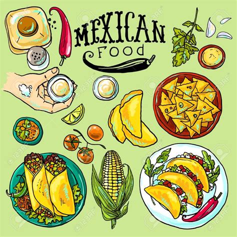 Mexican Food Illustration Royalty Free Cliparts, Vectors, And Stock Illustratio… | Ilustraciones ...