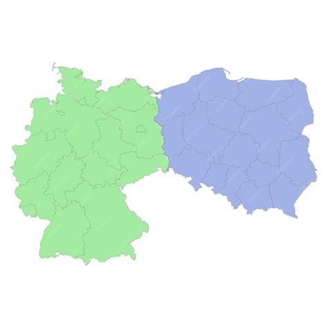 Premium Vector | High quality political map of Germany and Poland with ...