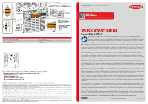 FRONIUS PRIMO GEN24 QUICK START MANUAL Pdf Download | ManualsLib