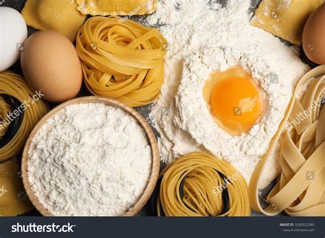 Different Types Pasta Ingredients Top View Stock Photo 1628322289 ...