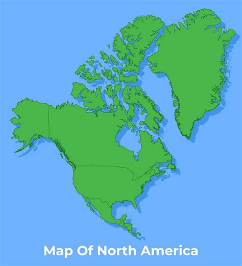 Premium Vector | Detailed map of north america country in green vector illustration