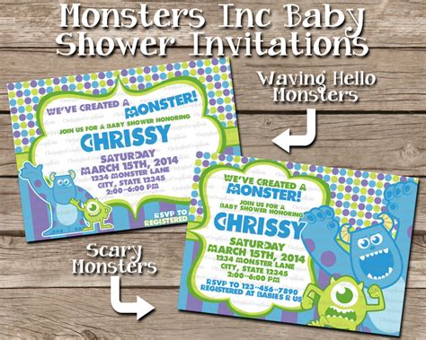 Monsters Inc Baby Shower Invitation