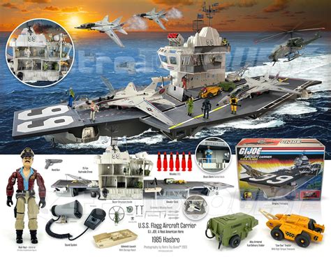 G.I. JOE A Real American Hero U.S.S. Flagg: Aircraft Carrier Reference Print original 1985 Toy ...