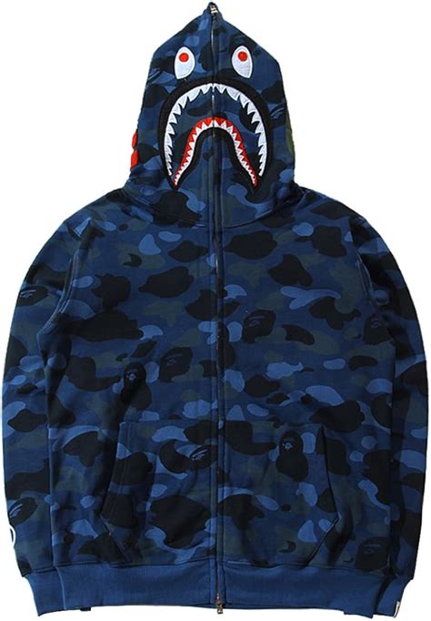 Imilan Shark Jaw Camo Hoodie Shark Mouth Jacket Full Zip Up for Adults ...