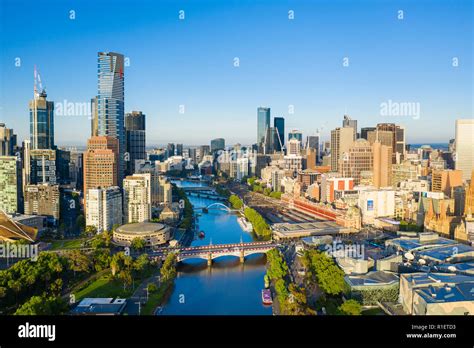 Aerial viewof Melbourne CBD in the morning Stock Photo - Alamy