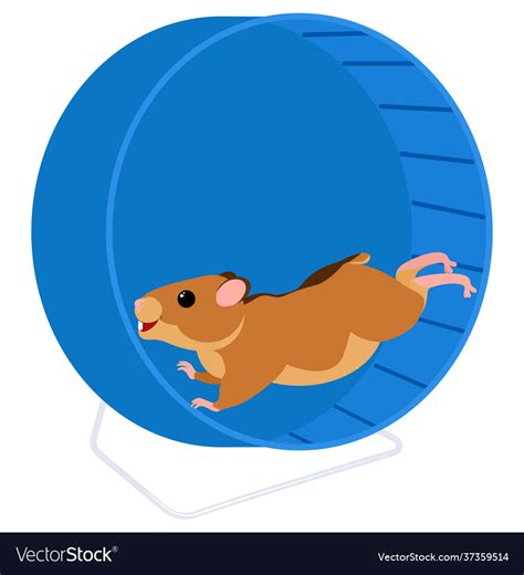 Cartoon hamster running in wheel mascot Royalty Free Vector