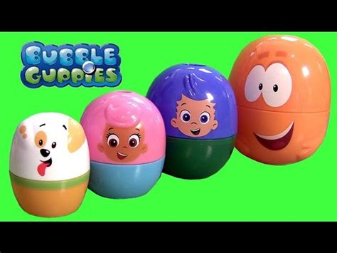 Bubble Guppies Stacking Cups Surprise kinder Eggs Nickelodeon Mr. Grouper and Guppy Puppy ...