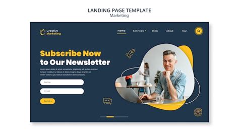 Free PSD | Landing page template design for newsletter