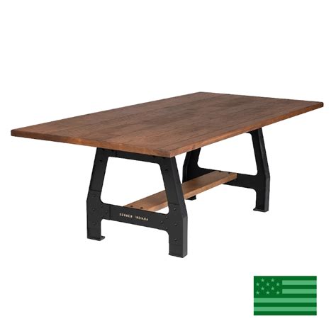 Amish Lodge Trestle Dining Table Made in USA | Solid Wood American Eco ...