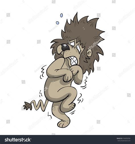 Scared Lion Stock Vector (Royalty Free) 745059700 | Shutterstock