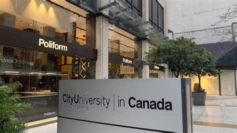 View of Sign City University of Seattle in Canada Editorial Photo ...