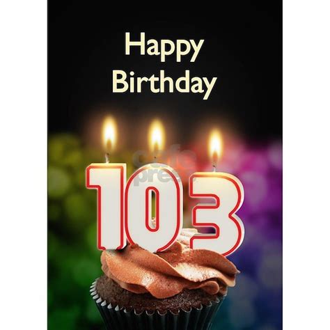 lilac2 Greeting Card 103rd birthday, Candles on a birthday cake Greetin by Super Cards - CafePress