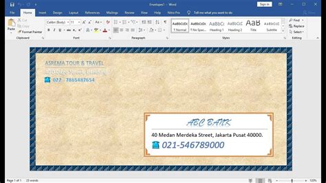 How to Make Your Own Envelope Design in Word - YouTube