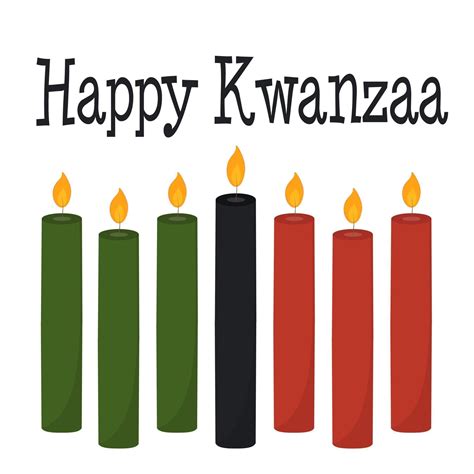 Happy Kwanzaa greeting card with 7 candles in traditional colors 3321149 Vector Art at Vecteezy