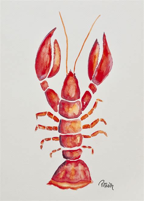 Beautiful Lobster Watercolor Art for Home Decor