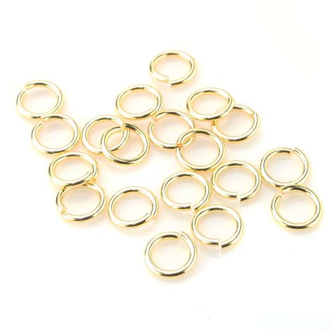 BEADNOVA 5mm Gold Plated Open Jump Rings with Plastic Acrylic Jar Container for Jewelry Making ...