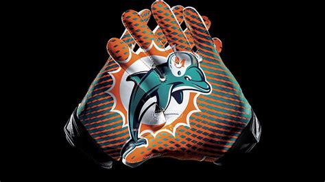 4K free download | Miami Dolphins Logo On Gloves In Black Background ...