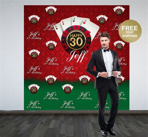 Casino Party Personalized Photo Backdrop | Casino Step and Repeat Photo ...