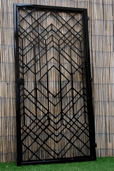 Mid-Century Modern Metal Gate Art Deco Geometric | Etsy | Metal gates design, Steel door design ...