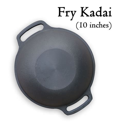 Fry Kadai | Flat Cast Iron Kadai | Pre-Seasoned | Smooth Finish ...