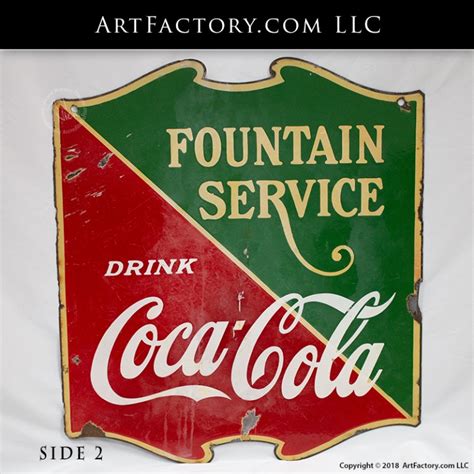 Vintage Coca-Cola Porcelain Sign: Rare 1934 Fountain Service Advertising