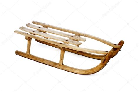 Old vintage wooden sled on white — Stock Photo © IowaX2 #3952641