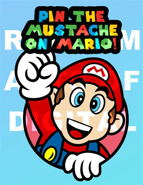 Pin the Mustache on Mario Printable Game. Fun Idea for Mario - Etsy