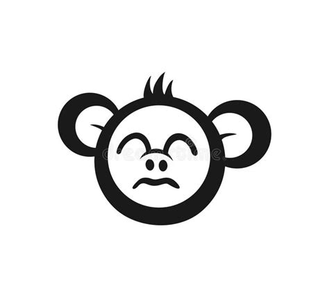 Creative Design of Sad Monkey Face Stock Vector - Illustration of ...